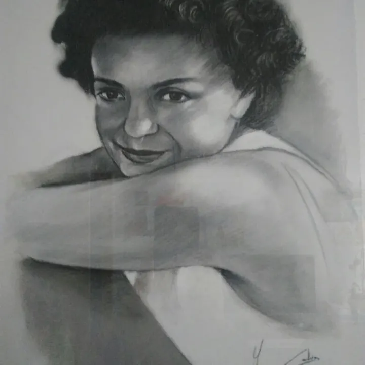 Ritratto di donna, carboncino